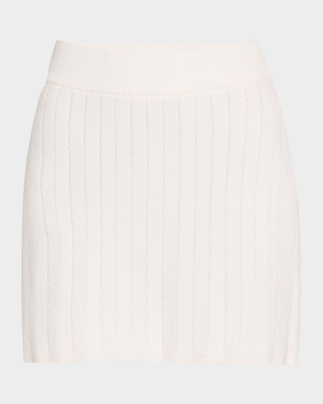 Herringbone Straight Mini Skirt